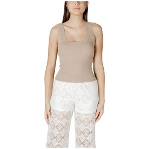 Jacqueline de Yong, Dames, Tops, Beige, Maat: S Nylon,