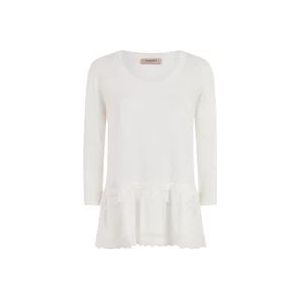 Twinset Witte Sangallo Blouse met Ruches , White , Dames , Maat: M
