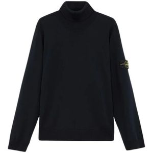 Stone Island, Heren, Truien, Blauw, Maat: 2XL Wol,