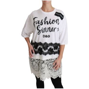 Dolce & Gabbana, Dames, Tops, Wit, Maat: 2XS Katoen,