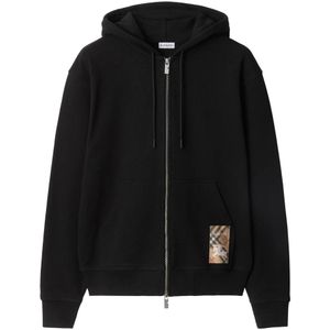 Burberry, Heren, Sweatshirts & Hoodies, Zwart, Maat: L Katoen,