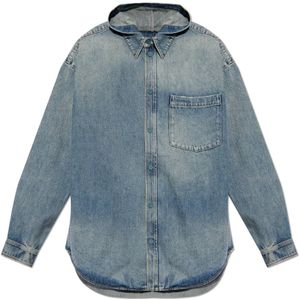 Balenciaga, Heren, Overhemden, Blauw, Maat: M Denim,