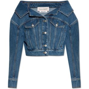 Alexander McQueen, Dames, Jassen, Blauw, Maat: 3XS Denim,