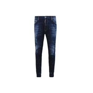 Dsquared2 Heren Track Denim Pants Blauw , Blue , Heren , Maat: M