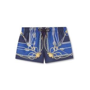 Versace Blauwe Nautische Print Shorts , Blue , Heren , Maat: M