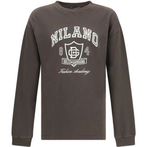 Dolce & Gabbana, Heren, Sweatshirts & Hoodies, Bruin, Maat: XS Katoen,