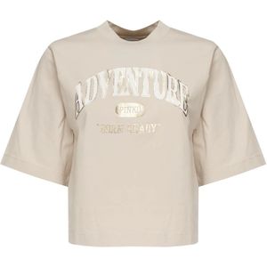 Pinko, Dames, Tops, Beige, Maat: L Katoen,