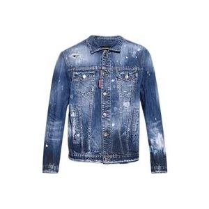 Dsquared2 Denim Stretch Slim Fit Overhemd , Blue , Heren , Maat: S