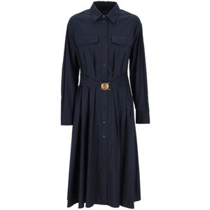 Blousejurk - Effen - Katoen - Lange Mouwen - Knoopsluiting - Normale Pasvorm