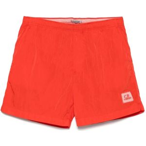 C.P. Companyvoor mannen. 18CMBW005A006369G Rood Effen Badpak (46), Strandkleding, Polyamide