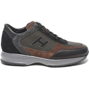 Hogan Bruin Zwart Sneakers Aw23 , Brown , Heren , Maat: 40 1/2 EU