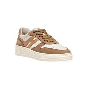 Hogan Beige Suede Basket Sneakers - Maat 35 , Beige , Dames , Maat: 41 EU