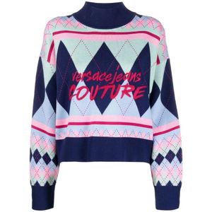 Versace Jeans Couture, Dames, Truien, Veelkleurig, Maat: XS Wol,