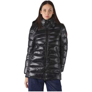 Save The Duck - Jassen - Dames - Zwart - Nylon - Winddichte Jas met Afneembare Capuchon