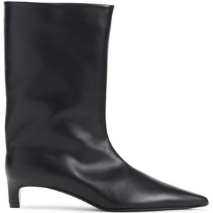 Jil Sander Boots - Black Calf Leather High Boot in zwart