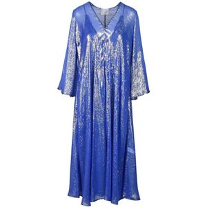 Forte Forte, Dames, Jurken, Blauw, Maat: XS Zijde,