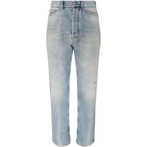 Palm Angels - Monogram Loose Jeans - Blauw - Katoen - 5-Pocket Design
