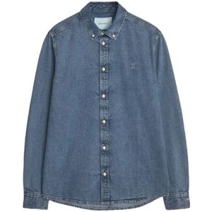 Les Deux, Heren, Overhemden, Blauw, Maat: S Denim,