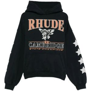 Rhude, Heren, Sweatshirts & Hoodies, Zwart, Maat: M Katoen,