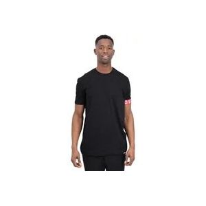 Dsquared2 Zwarte Heren T-shirt met Rode Elastische Band , Black , Heren , Maat: XS