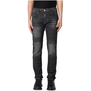 Philipp Plein, Heren, Jeans, Grijs, Maat: W33 Katoen,