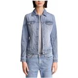 Salsa - Slim Fit Jas - Blauw - Effen - Lange Mouw - Geborduurd