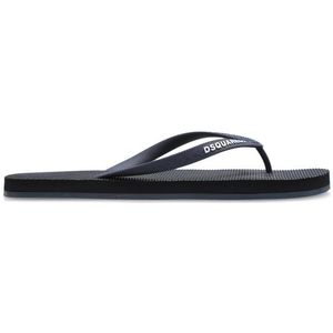 Dsquared2 Rubber slides met logo , Blue , Heren , Maat: 41 EU