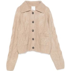 Allude, Dames, Truien, Beige, Maat: S Zijde,