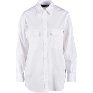 Love Moschino, Dames, Blouses & Shirts, Wit, Maat: L Katoen,
