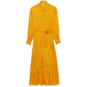 Ines de la Fressange Paris, Dames, Jurken, Geel, Maat: 2XS Viscose,