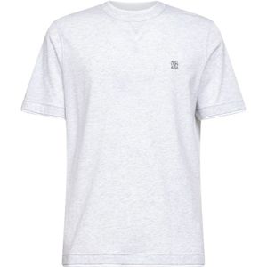 Brunello Cucinelli, Heren, Tops, Wit, Maat: 2XL Katoen,