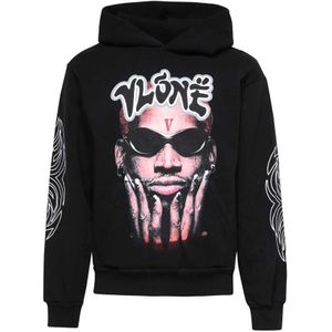 Vlone, Heren, Sweatshirts & Hoodies, Zwart, Maat: XL Katoen,
