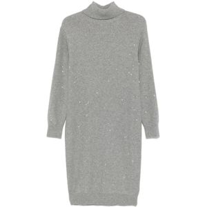 Peserico, Dames, Jurken, Grijs, Maat: M Wol,