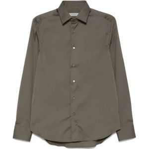 Canali, Heren, Overhemden, Groen, Maat: M Katoen,