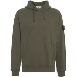 Stone Island, Heren, Sweatshirts & Hoodies, Groen, Maat: 2XL Katoen,