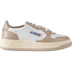 Autry Beige en wit leren sneakers , Beige , Dames , Maat: 41 EU