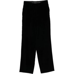 Emporio Armani, Dames, Broeken, Zwart, Maat: XS Leer,