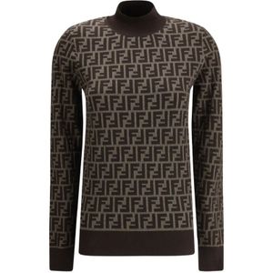 Fendi - Jacquard Gebreide Trui - Bruin - Dames
