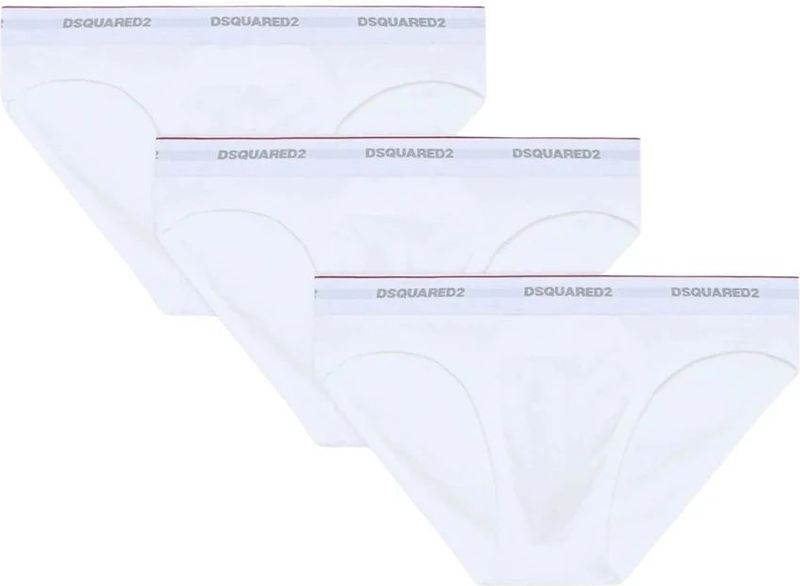 Dsquared 2 - Slips - Wit - Stretchkatoen - Set van 3