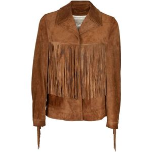 Golden Goose, Dames, Jassen, Bruin, Maat: S Suède,