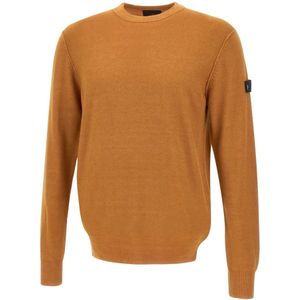 Peuterey Bruine Wol Crew Neck Sweater , Orange , Heren , Maat: 3XL