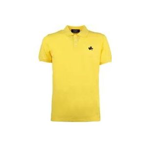 Dsquared2 Polo , Yellow , Heren , Maat: 2XL