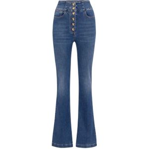 Elisabetta Franchi, Dames, Jeans, Blauw, Maat: W26 Katoen,
