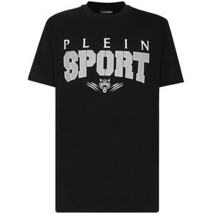 Plein Sport - T-Shirt Ronde Hals - Zwart - Katoen - Heren