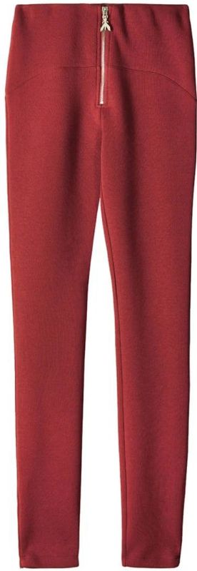 Patrizia Pepe - Slim Fit Broek - Rood - Dames - Katoen - Met Ritsdetail