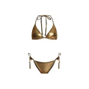 Balmain Metallic bikini , Yellow , Dames , Maat: L