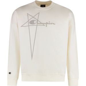 Rick Owens, Heren, Sweatshirts & Hoodies, Beige, Maat: L Katoen,