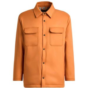 Kiton, Heren, Jassen, Oranje, Maat: M Satijn,