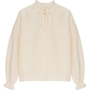 The New Society, Dames, Blouses & Shirts, Wit, Maat: XS Katoen,