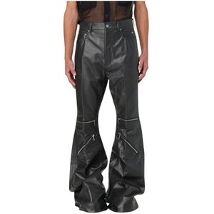 Rick Owens, Heren, Broeken, Zwart, Maat: W32 Leer,